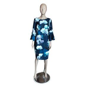 Calvin Klein Blue, White and Purple Flower Dress